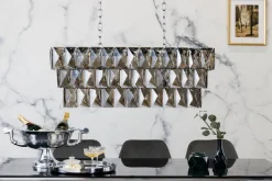 Invicta Interior Lange Pendelleuchte Glas Metall 88 cm E14 Modern< Küchenlampen|Glaslampen