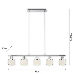 Hängelampen|Bürolampen*Just Light Lange Pendelleuchte Metall Chrom 5-flammig E14 90 cm