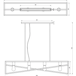 Hängelampen|Bürolampen*Luminex Lange Pendelleuchte Schwarz Gold E27 100 cm Industrial