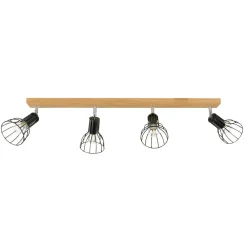 Spot Light Langer Deckenstrahler Holz Metall 4-flmg beweglich< Deckenleuchten|Spots