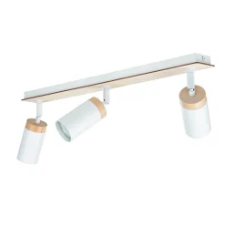 Lampen Aus Aller Welt|Küchenlampen*Emibig Langer Strahler Wohnzimmer L:72cm Weiß mit Holz GU10