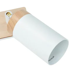 Lampen Aus Aller Welt|Küchenlampen*Emibig Langer Strahler Wohnzimmer L:72cm Weiß mit Holz GU10