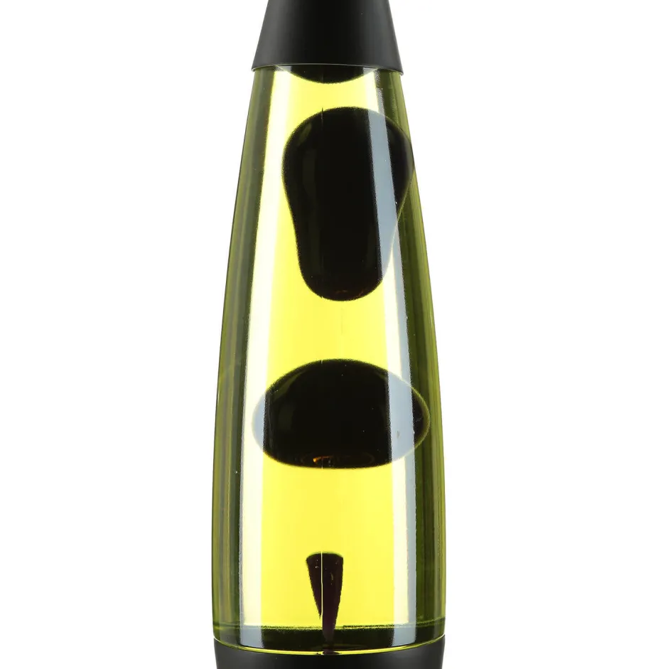 Easylight Lavalampe Schwarz Gelb 40 cm hoch Retro Wohnzimmer ROXY< Lavalampen