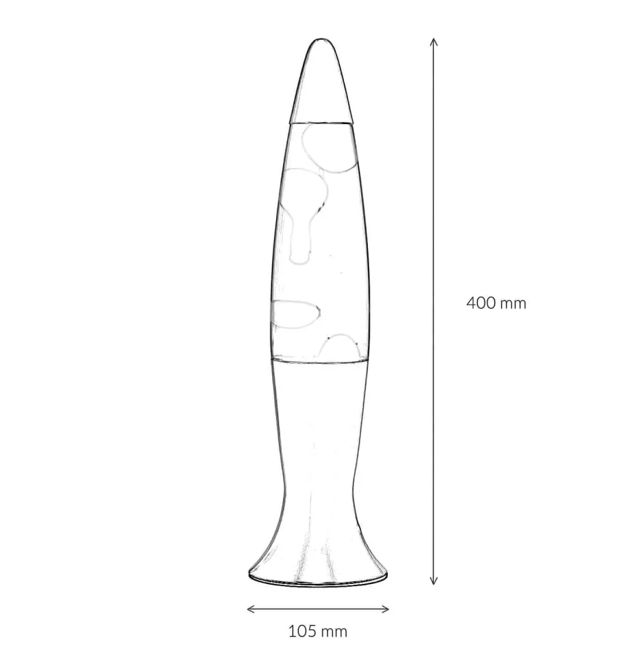 Easylight Lavalampe Schwarz Gelb 40 cm hoch Retro Wohnzimmer ROXY< Lavalampen