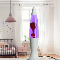 Easylight Lavalampe Weiß Lila Rot Retro Design Wohnzimmer ROXY< Lavalampen