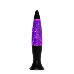 Retro Lampen|Lavalampen*Easylight Lavalmpe Lila Glitter Schwarz 40 cm hoch G9 ROXY