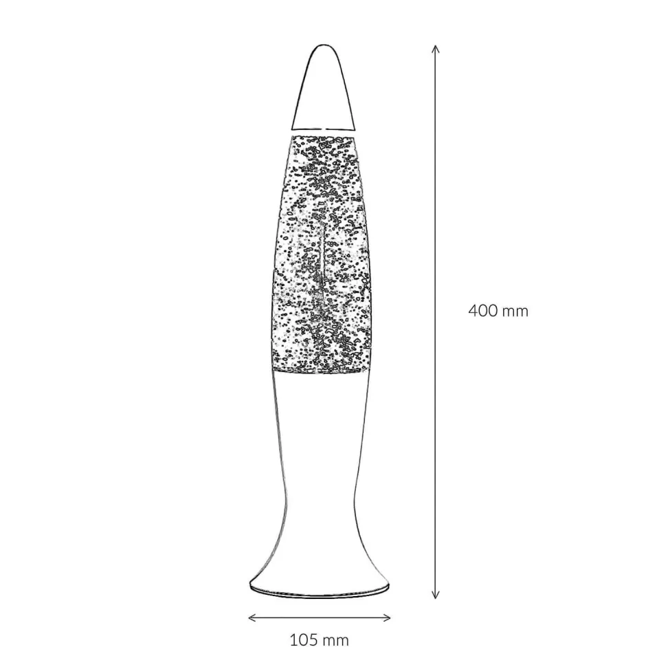 Retro Lampen|Lavalampen*Easylight Lavalmpe Lila Glitter Schwarz 40 cm hoch G9 ROXY