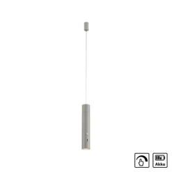Hängelampen|Led Lampen*Just Light LED Akku Hängelampe Greige Metall Touch Dimmen 3000 K