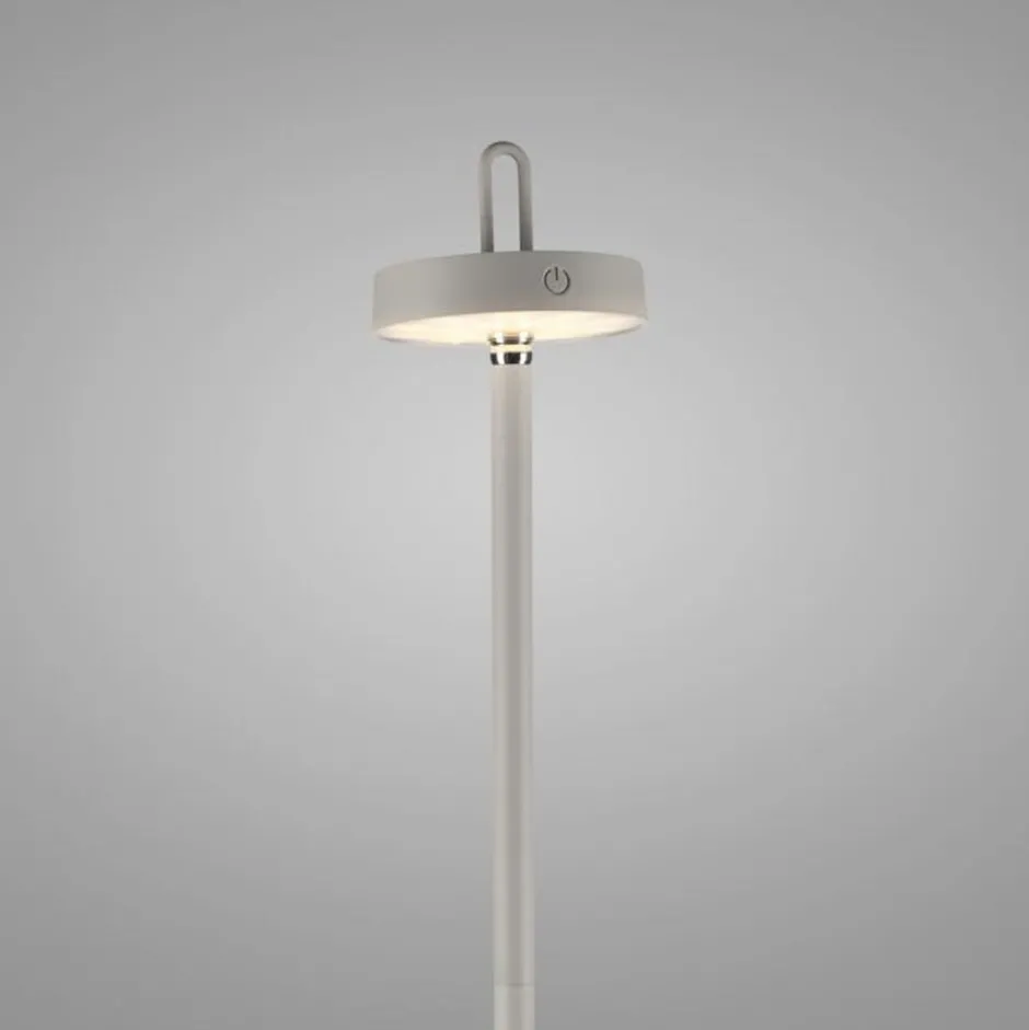 Just Light LED Akku Stehlampe Greige Dimmer Touch IP44 125,2 cm< Led Lampen|Metall Lampen