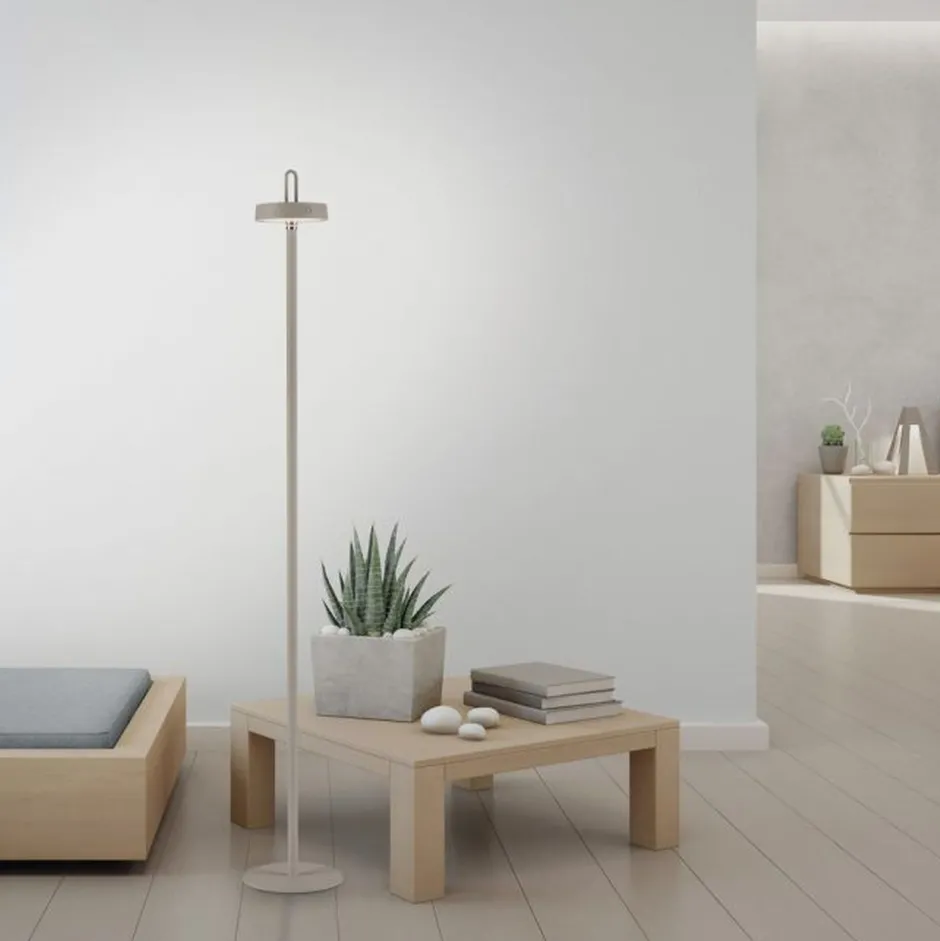 Just Light LED Akku Stehlampe Greige Dimmer Touch IP44 125,2 cm< Led Lampen|Metall Lampen