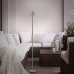 Stehlampen|Led Lampen*Just Light LED Akku Stehlampe Grün IP54 125 cm Touch Dimmen 3000 K