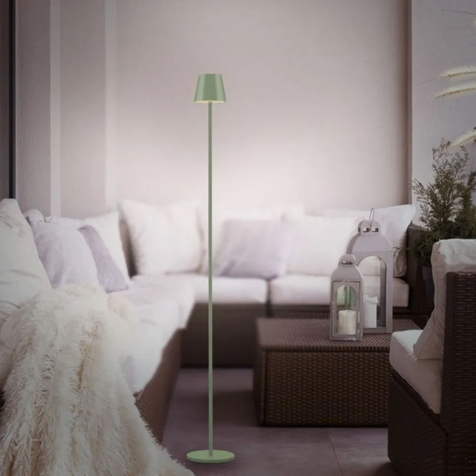 Stehlampen|Led Lampen*Just Light LED Akku Stehlampe Grün IP54 125 cm Touch Dimmen 3000 K