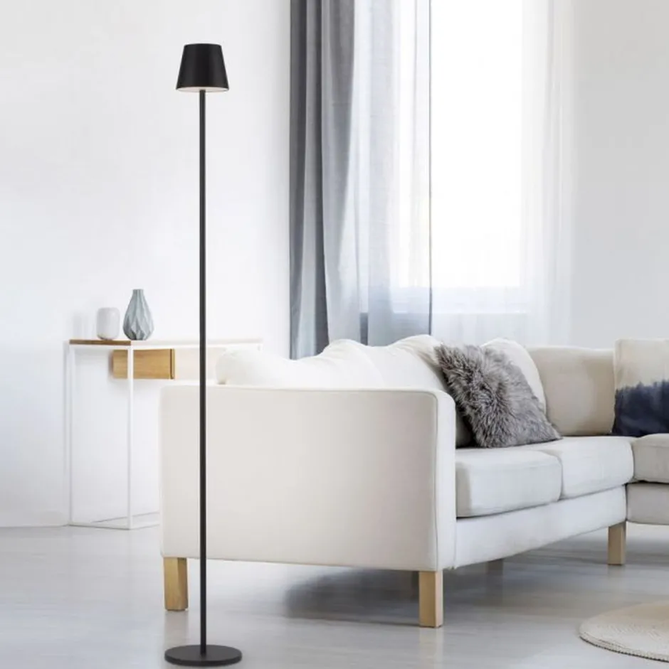 Just Light LED Akku Stehlampe Schwarz IP54 125 cm Touch Dimmen 2 W< Stehlampen|Led Lampen