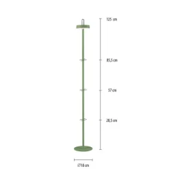 Just Light LED Akku Stehleuchte Grün Dimmer Touch IP44 125,2 cm< Led Lampen|Metall Lampen