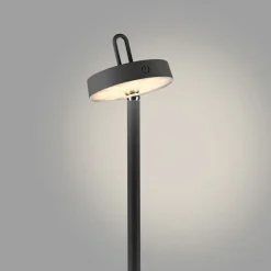 Led Lampen|Metall Lampen*Just Light LED Akku Stehleuchte Schwarz Dimmer Touch IP44 125,2 cm