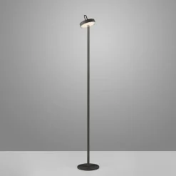 Led Lampen|Metall Lampen*Just Light LED Akku Stehleuchte Schwarz Dimmer Touch IP44 125,2 cm