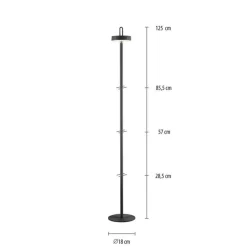 Led Lampen|Metall Lampen*Just Light LED Akku Stehleuchte Schwarz Dimmer Touch IP44 125,2 cm