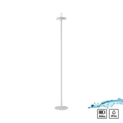 Led Lampen|Metall Lampen*Just Light LED Akku Stehleuchte Weiß Dimmer Touch IP44 125,2 cm