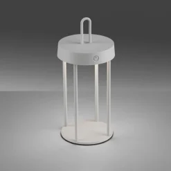 Led Lampen|Schlafzimmer Lampen*Just Light LED Akku Tischlampe Aluminium dimmbar IP44 28,4 cm Weiß