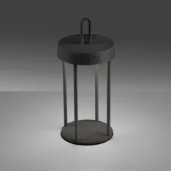 Just Light LED Akku Tischlampe Aluminium dimmbar IP44 2 W Schwarz< Led Lampen|Schlafzimmer Lampen