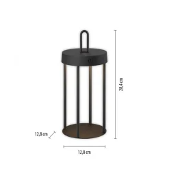 Just Light LED Akku Tischlampe Aluminium dimmbar IP44 2 W Schwarz< Led Lampen|Schlafzimmer Lampen