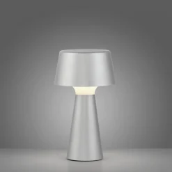 Led Lampen|Schlafzimmer Lampen*Just Light LED Akku Tischlampe dimmbar Touch IP54 28,9 cm Silber
