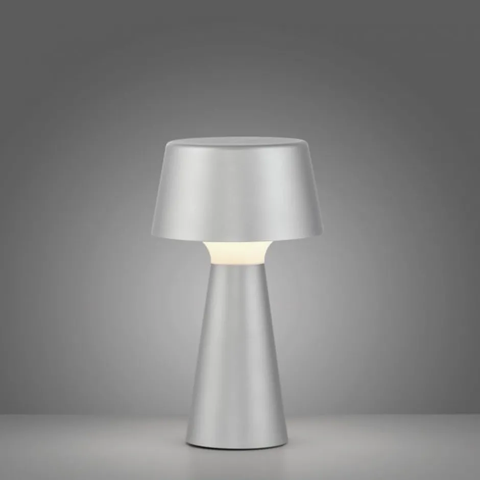 Led Lampen|Schlafzimmer Lampen*Just Light LED Akku Tischlampe dimmbar Touch IP54 28,9 cm Silber