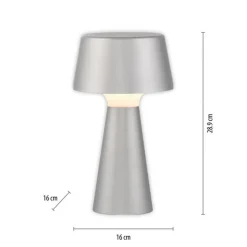 Led Lampen|Schlafzimmer Lampen*Just Light LED Akku Tischlampe dimmbar Touch IP54 28,9 cm Silber