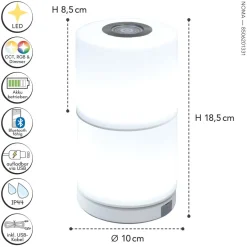 Eco-Light LED Akku Tischlampe dimmbar 18 cm IP44 2700-6500 K 5 W< Led Außenleuchten|Moderne Außenleuchten