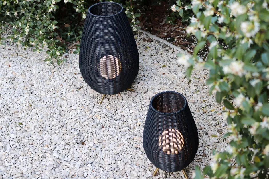 LED Akku Tischlampe dimmbar Schwarz IP44 36 cm Terrasse< Led Außenleuchten|Moderne Außenleuchten