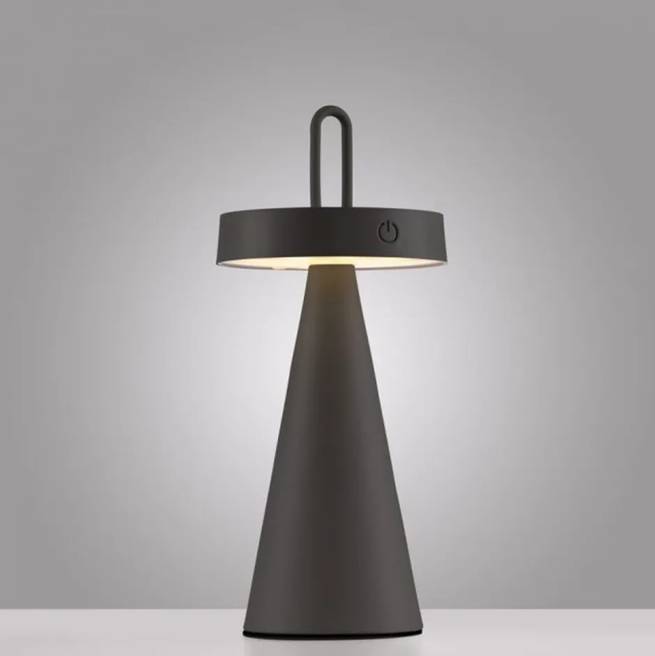 Just Light LED Akku Tischlampe Dimmer Touch IP44 28,9 cm Schwarz< Schlafzimmer Lampen|Tischlampen