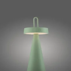 Led Lampen|Schlafzimmer Lampen*Just Light LED Akku Tischlampe Dimmer Touch Grün IP44 28,9 cm