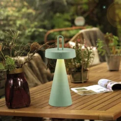 Led Lampen|Schlafzimmer Lampen*Just Light LED Akku Tischlampe Dimmer Touch Grün IP44 28,9 cm