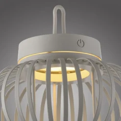 Schlafzimmer Lampen|Metall Lampen*Just Light LED Akku Tischlampe Dimmer Touch 22 cm IP44 2 W Greige