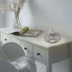 Schlafzimmer Lampen|Metall Lampen*Just Light LED Akku Tischlampe Dimmer Touch 22 cm IP44 2 W Greige