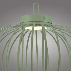 Schlafzimmer Lampen|Metall Lampen*Just Light LED Akku Tischlampe IP44 Grün dimmbar Touch 2 W 37 cm