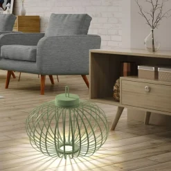 Schlafzimmer Lampen|Metall Lampen*Just Light LED Akku Tischlampe IP44 Grün dimmbar Touch 2 W 37 cm