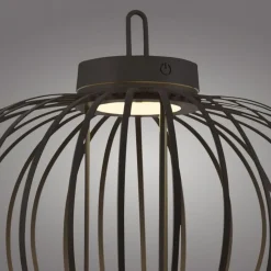 Schlafzimmer Lampen|Metall Lampen*Just Light LED Akku Tischlampe IP44 Schwarz dimmbar Touch 37 cm