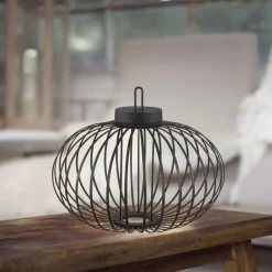 Schlafzimmer Lampen|Metall Lampen*Just Light LED Akku Tischlampe IP44 Schwarz dimmbar Touch 37 cm