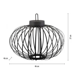 Schlafzimmer Lampen|Metall Lampen*Just Light LED Akku Tischlampe IP44 Schwarz dimmbar Touch 37 cm