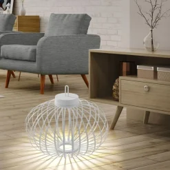 Just Light LED Akku Tischlampe IP44 Weiß dimmbar Touch 37 cm 2 W< Schlafzimmer Lampen|Metall Lampen