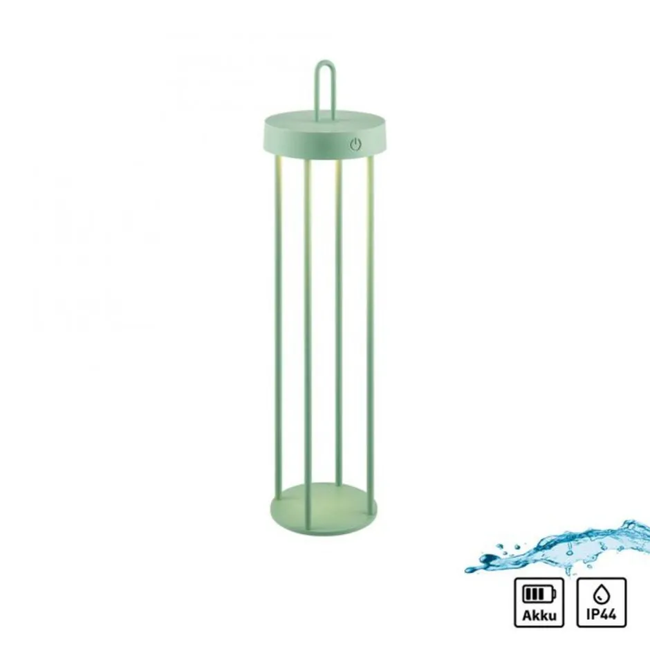 Just Light LED Akku Tischlampe Metall dimmbar IP44 2700 K Grün< Led Lampen|Schlafzimmer Lampen