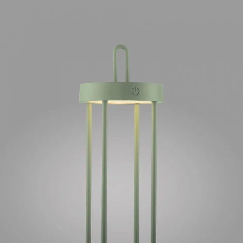 Just Light LED Akku Tischlampe Metall dimmbar IP44 2700 K Grün< Led Lampen|Schlafzimmer Lampen