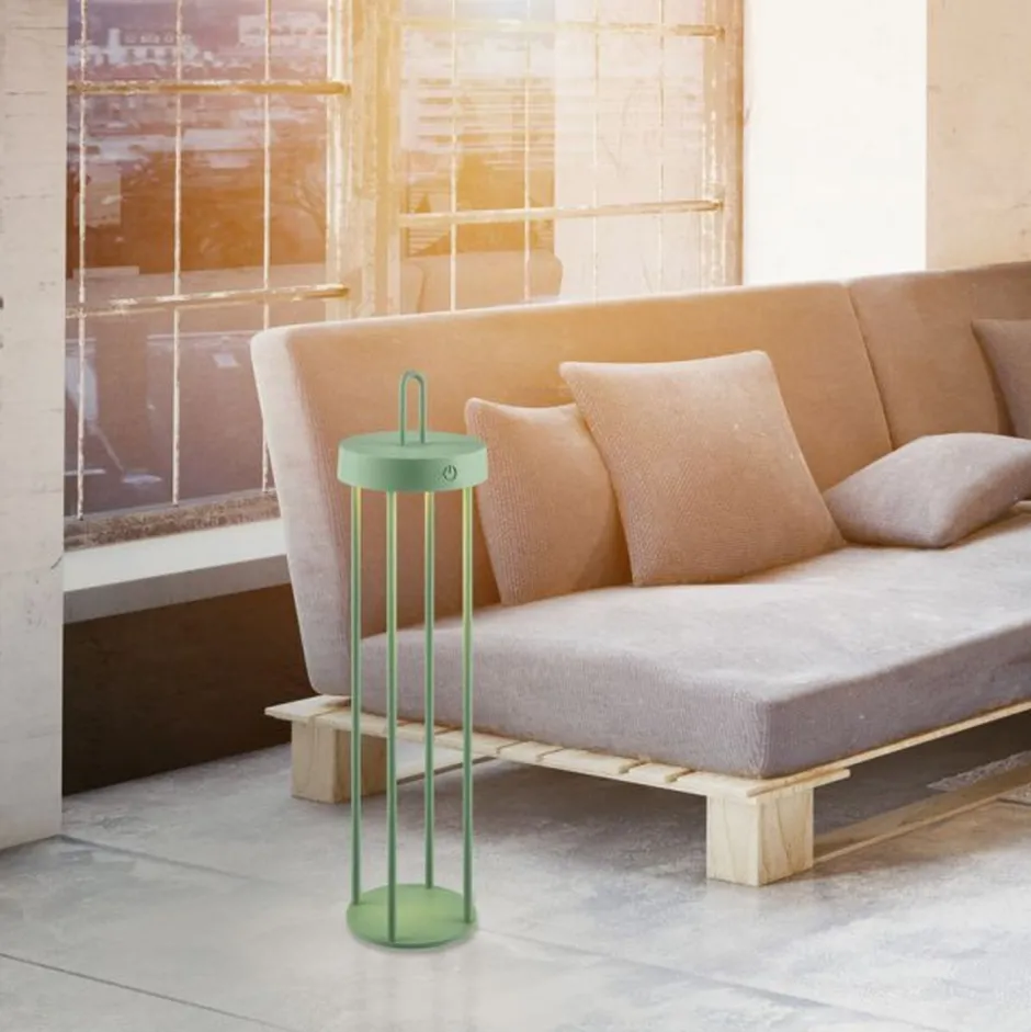 Just Light LED Akku Tischlampe Metall dimmbar IP44 2700 K Grün< Led Lampen|Schlafzimmer Lampen