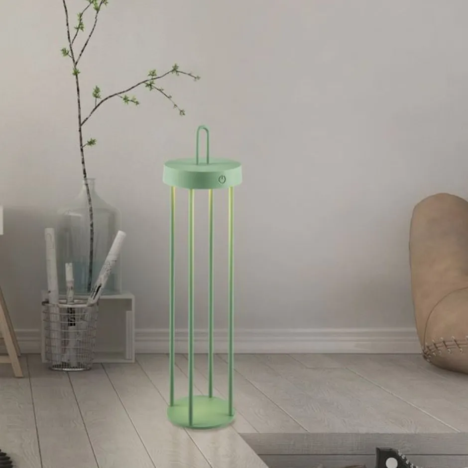 Just Light LED Akku Tischlampe Metall dimmbar IP44 2700 K Grün< Led Lampen|Schlafzimmer Lampen