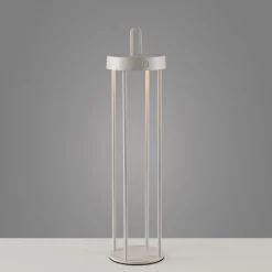 Led Lampen|Schlafzimmer Lampen*Just Light LED Akku Tischlampe Metall dimmbar IP44 2700 K Greige