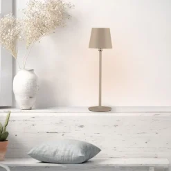 Just Light LED Akku Tischlampe Sandfarben dimmbar Touch 37 cm 2 W< Schlafzimmer Lampen|Metall Lampen