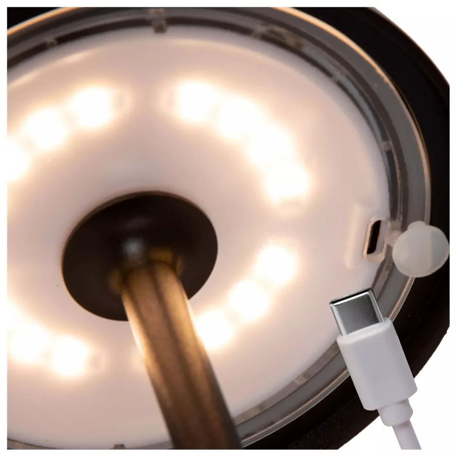 LED Akku Tischlampe Schwarz 32 cm 3000 K IP54 dimmbar< Led Außenleuchten|Moderne Außenleuchten