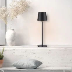 Schlafzimmer Lampen|Metall Lampen*Just Light LED Akku Tischlampe Schwarz dimmbar Touch 37 cm 320 lm