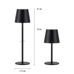 Schlafzimmer Lampen|Metall Lampen*Just Light LED Akku Tischlampe Schwarz dimmbar Touch 37 cm 320 lm